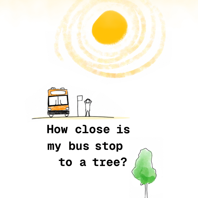 How close is my bus stop to a tree?